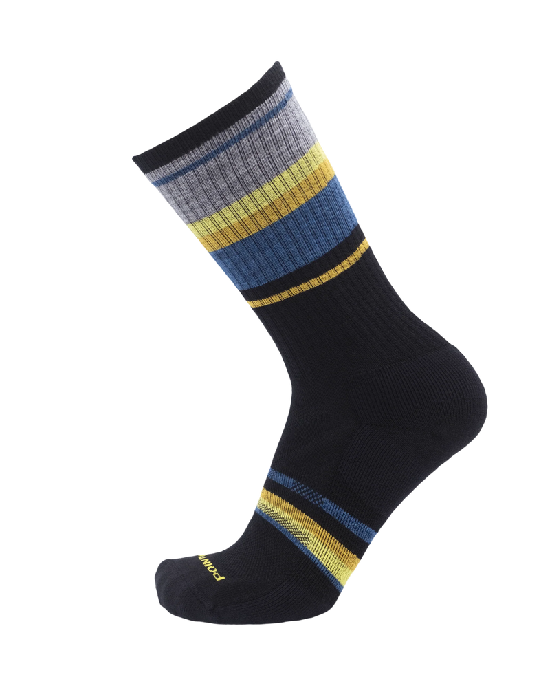 Point6 Stripe Block Light Crew Socks