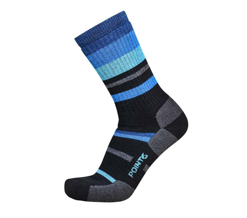 Point6 Merino Hiking Mixed Stripe Medium Crew Socks