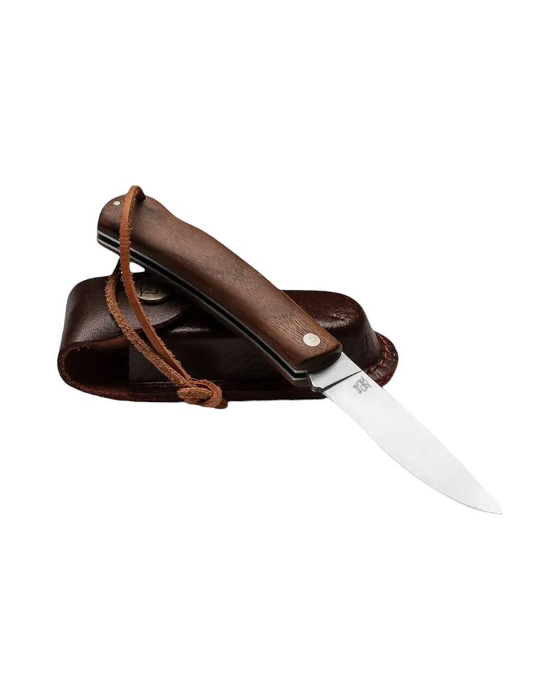 Oyo Nordmarka Folding Knife with Leather Sheath