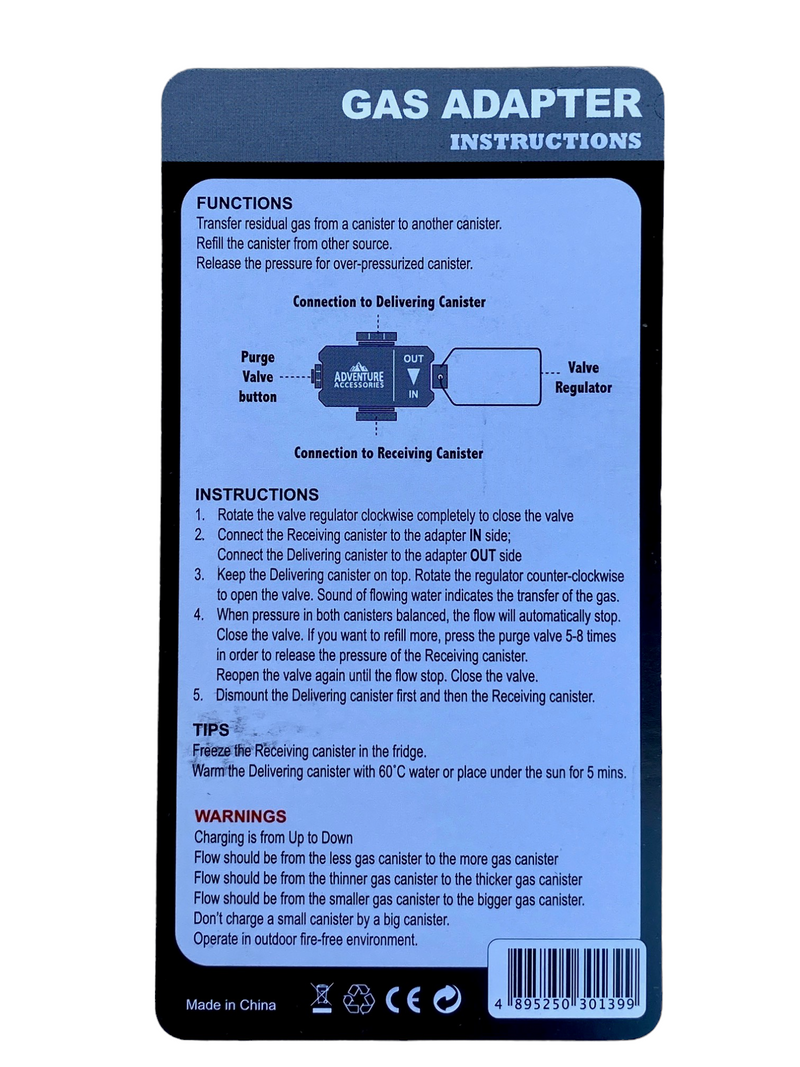 Adventure Accessories - Gas Transfer Adapter