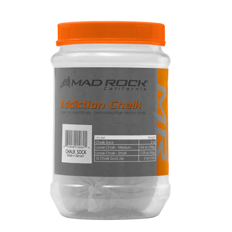 Mad Rock Addiction Chalk Sock Jar, 12 Piece