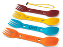 UCO Utility Spork 4-Pack with Lanyard Red/Blue/Yellow/Orange